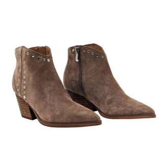 Marc Fisher Womens Deni Cowboy Boot In Medium Brown Suede