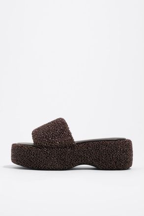 Bimba & Lola Textile High Sole Sandal in Chocolate at Nordstrom, Size 41