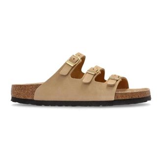 Birkenstock Arizona Su&egrave;de Sandalen met Drie Bandjes - Dames - Sandalen - Beige - 39 EU - Su&egrave;de - Schoenen