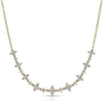EF Collection Fleur Diamond Frontal Necklace in 14K Yellow Gold at Nordstrom