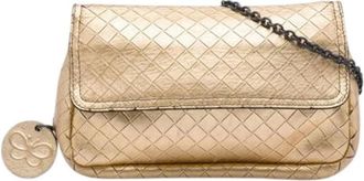 Bottega Veneta Pre-owned Embossed Leather Crossbody Bag - Dames - Vintage Schoudertas - Geel - ONE Size - Leer - Vintage