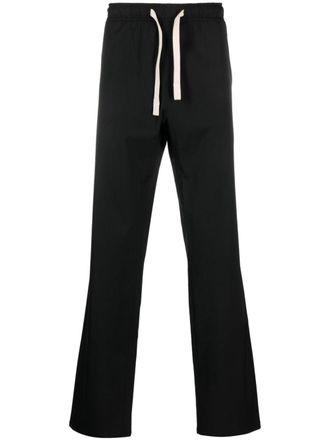 Palm Angels Pantaloni dritti con ricamo monogramma - Nero