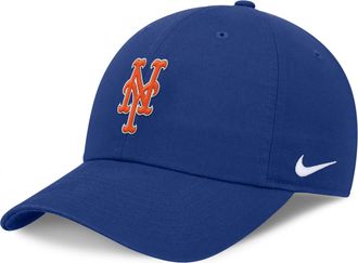 Nike New York Mets Evergreen Club Nike Mens MLB Adjustable Hat in Blue | NB014EWNME-BEK