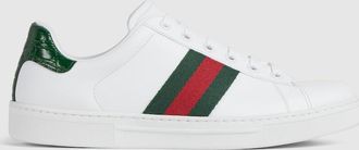 Gucci Womens Gucci Ace Sneaker, White, Leather