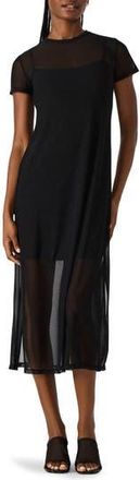 Steve Madden Nola Mesh Midi Dress in Black at Nordstrom Rack, Size X-Small