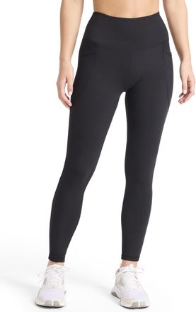 Reebok Womens Id Train Hr Tight Pant, Slim Fit, 26 Inseam, Lightweight Stretch Poly Motion Interlock Fabric, Moisture-Wicking Leggings, Black, M
