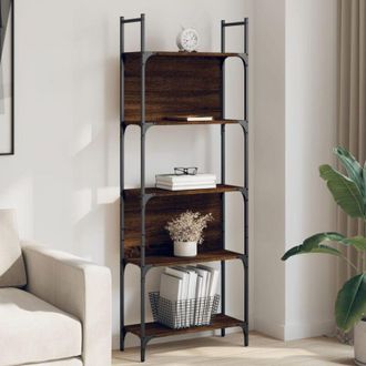 vidaXL vidaXL Libreria 5 Ripiani Rovere Marrone 60,5x24x166,5 cm Multistrato