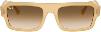 Ray-Ban FLACKO BIO BASED Brown Gradient Rectangular Unisex Sunglasses RB4454 680651 53