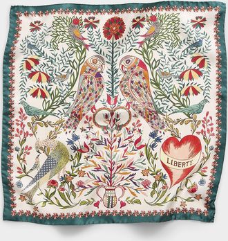 Liberty Womens Stolen heart pure silk scarf Made with Liberty Fabric