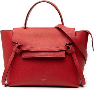 Celine Pre-owned Handbags, female, Red, Size: ONE SIZE Pre-owned Top Handle Leather Bag