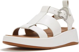 FitFlop Fitflop F-Mode Fisherman Leather Womens Urban White Narrow Fit Sandals - Size UK 8