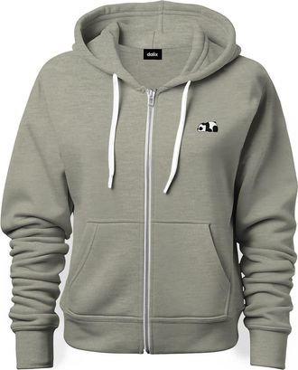Dalix Panda Zip Hoodie in Heather Stone at Nordstrom, Size Xxx-Large