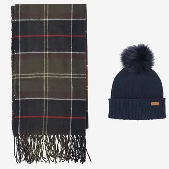 Barbour sjaal en muts set