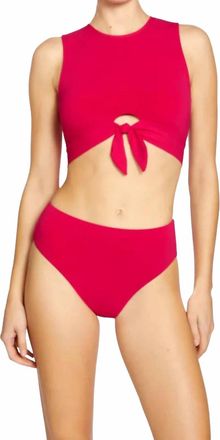 Robin Piccone Ava High Waist Bikini Bottom In Rose