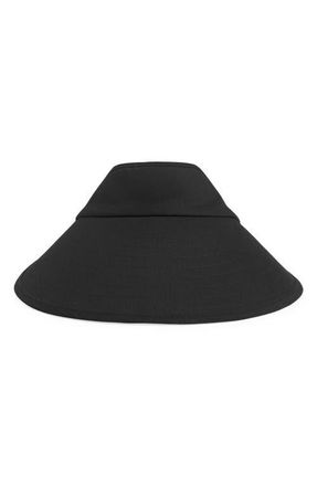 Favorite Daughter Wide Brim Twill Visor in Black/white at Nordstrom