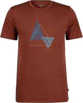Stoic Merino155 LaholmSt. Print T-Shirt Peak Merinoshirt f&uuml;r Herren | rot