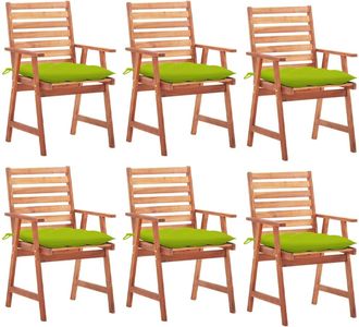 vidaXL Vidaxl - Sillas Comedor De Jard&iacute;n Y Cojines 6 Uds Madera Maciza Acacia