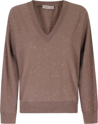 Herno V-neck Truien - Dames - V-hals truien - Bruin - XS - Truien & Vesten