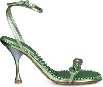 Bottega Veneta Dot Sandalen - Dames - Sandalen met hakken - Groen - 36 EU - Leer - Schoenen