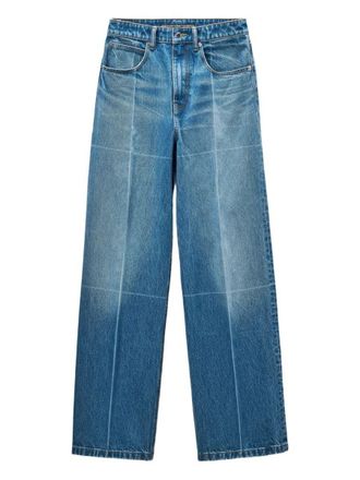 Alexander Wang Foldline Wide Straight-Leg Jeans