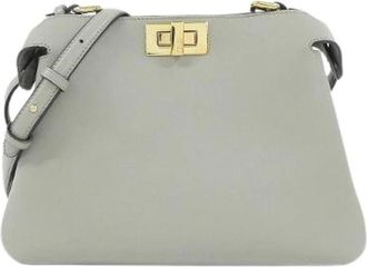 Fendi Pre-owned Peekaboo Soft Small Calf Shoulder Bag - Dames - Vintage Schoudertas - Grijs - ONE Size - Leer - Vintage