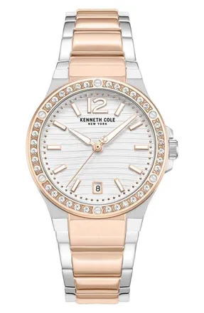 Kenneth Cole Glenville Two-Tone Bracelet Watch, 32mm in Multi at Nordstrom