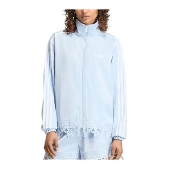 adidas Fitness, Dames, Blauw, L, Polyester, Satin Lace Firebird Loose Track Top