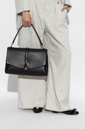 Ferragamo Leather Handbag, Womens, Black