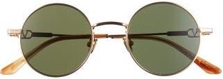 Valentino 54mm Round Sunglasses in Gold Gold Green at Nordstrom Rack