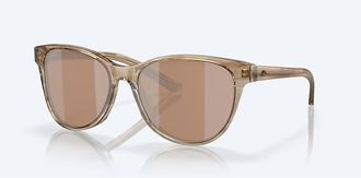 Costa Unisex Catherine Polarized Sunglasses In Shallows Copper Silver Mirror