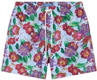 Robert Talbott Connery Drawstring Swim Trunk in Light Blue at Nordstrom, Size Xx-Large