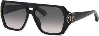 Philipp Plein SPP238M 0700 Mens Sunglasses Black Size 60