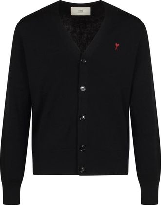 Ami Hkc 361 Merinos Cardigan - Heren - Vesten - Zwart - XL - Wol - Truien & Vesten