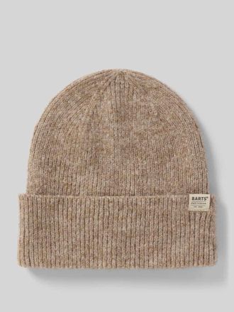 Barts Beanie mit Umschlag und Label-Detail Modell Willian in Sand Melange, Größe 1