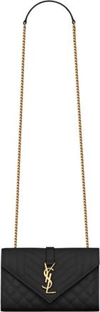Saint Laurent Envelope Kleine Tas - Dames - Schoudertassen - Zwart - ONE Size - Leer - Tassen