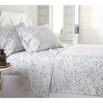 Southshore Fine Linens Botanical Forest Microfiber Sheet Set in Botanical Forest White/grey at Nordstrom Rack, Size California King