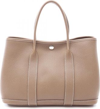 Herm&egrave;s Gray Negonda Leather Handbag Tote Bag (Pre-Owned)