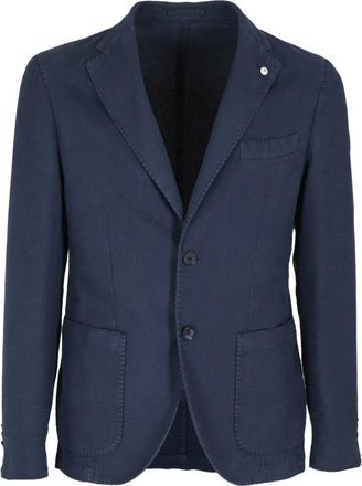 L.B.M. 1911 Ramie Lyoc Operata Casual Overhemd - Heren - Blazers - Blauw - 2XL - Katoen - Jassen