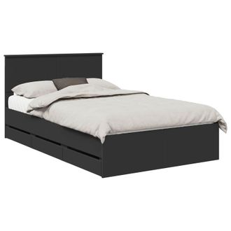 vidaXL Estructura De Cama Negro 120 X 190 Cm Madera Ingenieril Vidaxl