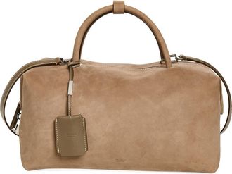 Max Mara Bowler Suede Satchel in Turtledove at Nordstrom