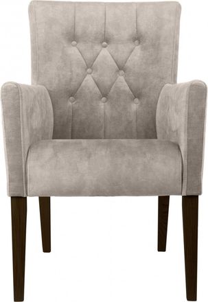 HOME AFFAIRE Armlehnstuhl »Cortega Esszimmerstuhl mit Knopfheftung« () 1 Stk.Beingestell Massivholz, bequem gepolstert