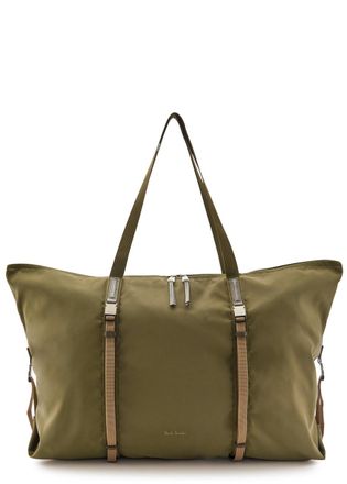 Paul Smith Logo-embroidered Nylon Holdall bag - Khaki - One Size