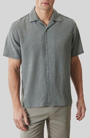 Robert Barakett Kaezor Crepe Camp Shirt in Olive Dust at Nordstrom, Size Xx-Large