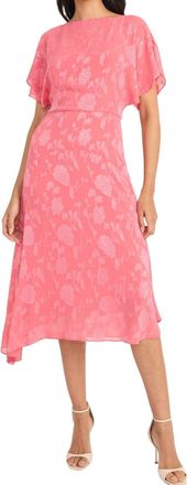 Maggy London Sevyn Short Sleeve Asymmetrical Hem Dress In Rose