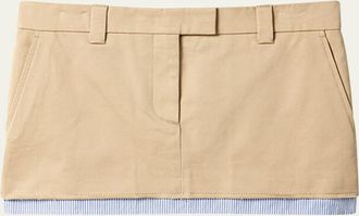 Miu Miu Layered Cotton Mini Skirt