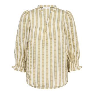 Co'Couture Sailacc Stripe SS V-Blouse - Blouses & Shirts - Mujer - Verde - XL