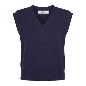 Jucca Gilet in Maglia Scollo a V - - Knitwear - Donna - Blu - S