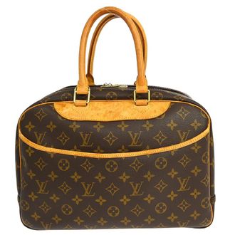 Louis Vuitton Deauville Handbag Monogram Canvas Brown Canvas Handbag (Pre-Owned)