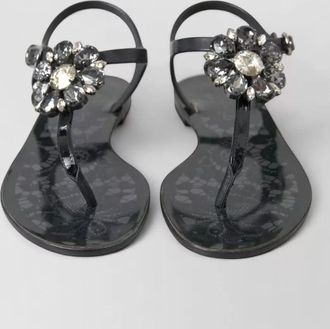 Dolce & Gabbana crystal-embellished rubber slides