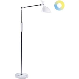 Beliani LED Floor Lamp ANDROMEDA with Dimmer Metal White